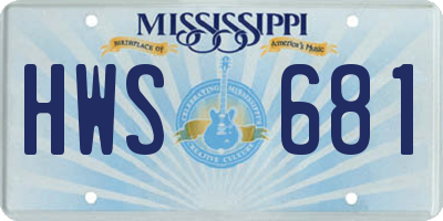 MS license plate HWS681