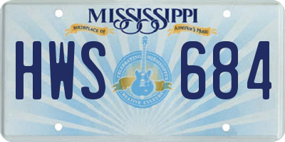 MS license plate HWS684