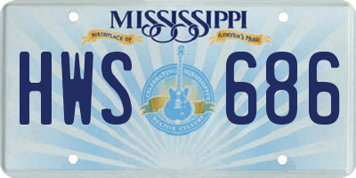 MS license plate HWS686