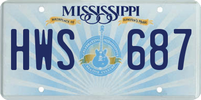 MS license plate HWS687