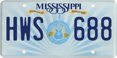 MS license plate HWS688