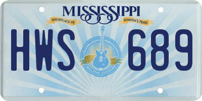 MS license plate HWS689
