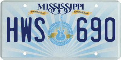 MS license plate HWS690