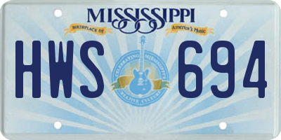 MS license plate HWS694