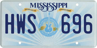 MS license plate HWS696
