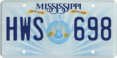 MS license plate HWS698