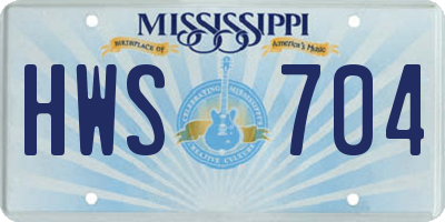 MS license plate HWS704