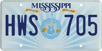 MS license plate HWS705