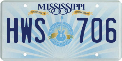 MS license plate HWS706
