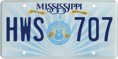MS license plate HWS707