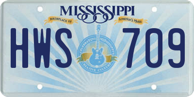 MS license plate HWS709