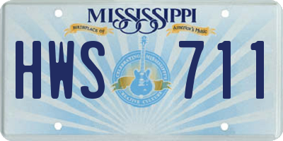 MS license plate HWS711