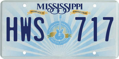 MS license plate HWS717