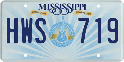 MS license plate HWS719