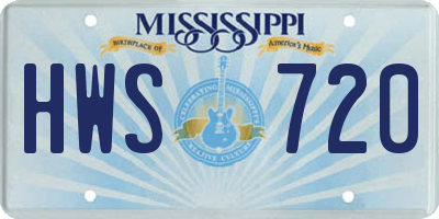 MS license plate HWS720