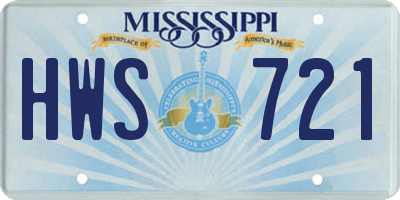 MS license plate HWS721