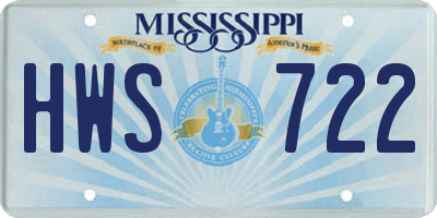 MS license plate HWS722
