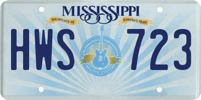 MS license plate HWS723
