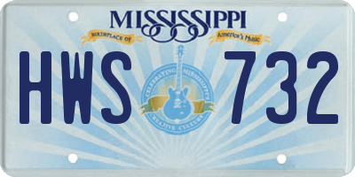 MS license plate HWS732