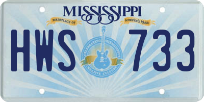 MS license plate HWS733