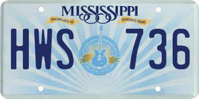 MS license plate HWS736