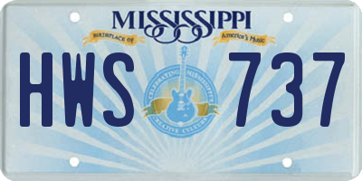 MS license plate HWS737