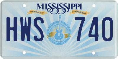 MS license plate HWS740