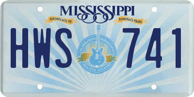 MS license plate HWS741