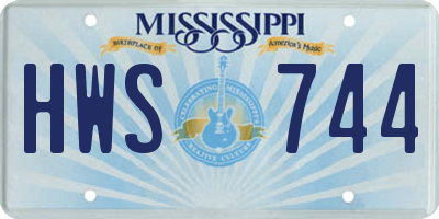 MS license plate HWS744