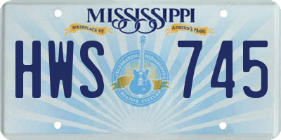 MS license plate HWS745