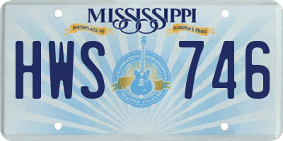 MS license plate HWS746