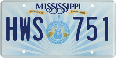MS license plate HWS751