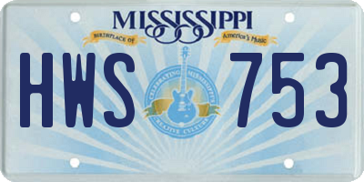 MS license plate HWS753
