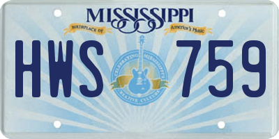 MS license plate HWS759