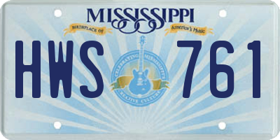 MS license plate HWS761
