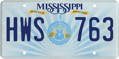 MS license plate HWS763