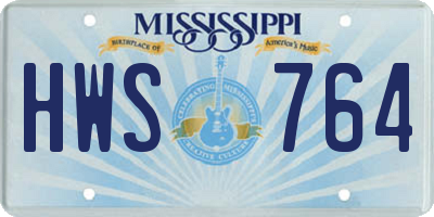 MS license plate HWS764