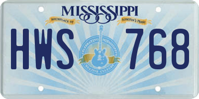 MS license plate HWS768