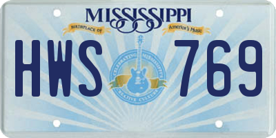 MS license plate HWS769