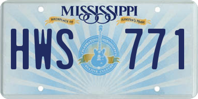 MS license plate HWS771