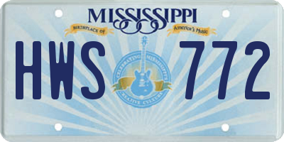 MS license plate HWS772