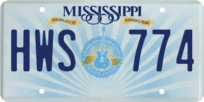 MS license plate HWS774