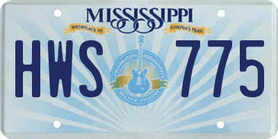 MS license plate HWS775