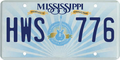 MS license plate HWS776
