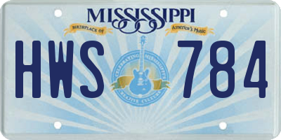 MS license plate HWS784