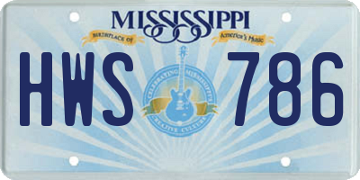 MS license plate HWS786