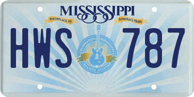 MS license plate HWS787