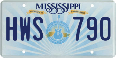 MS license plate HWS790