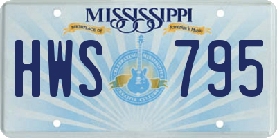 MS license plate HWS795