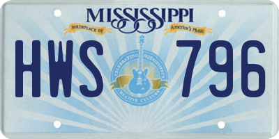 MS license plate HWS796